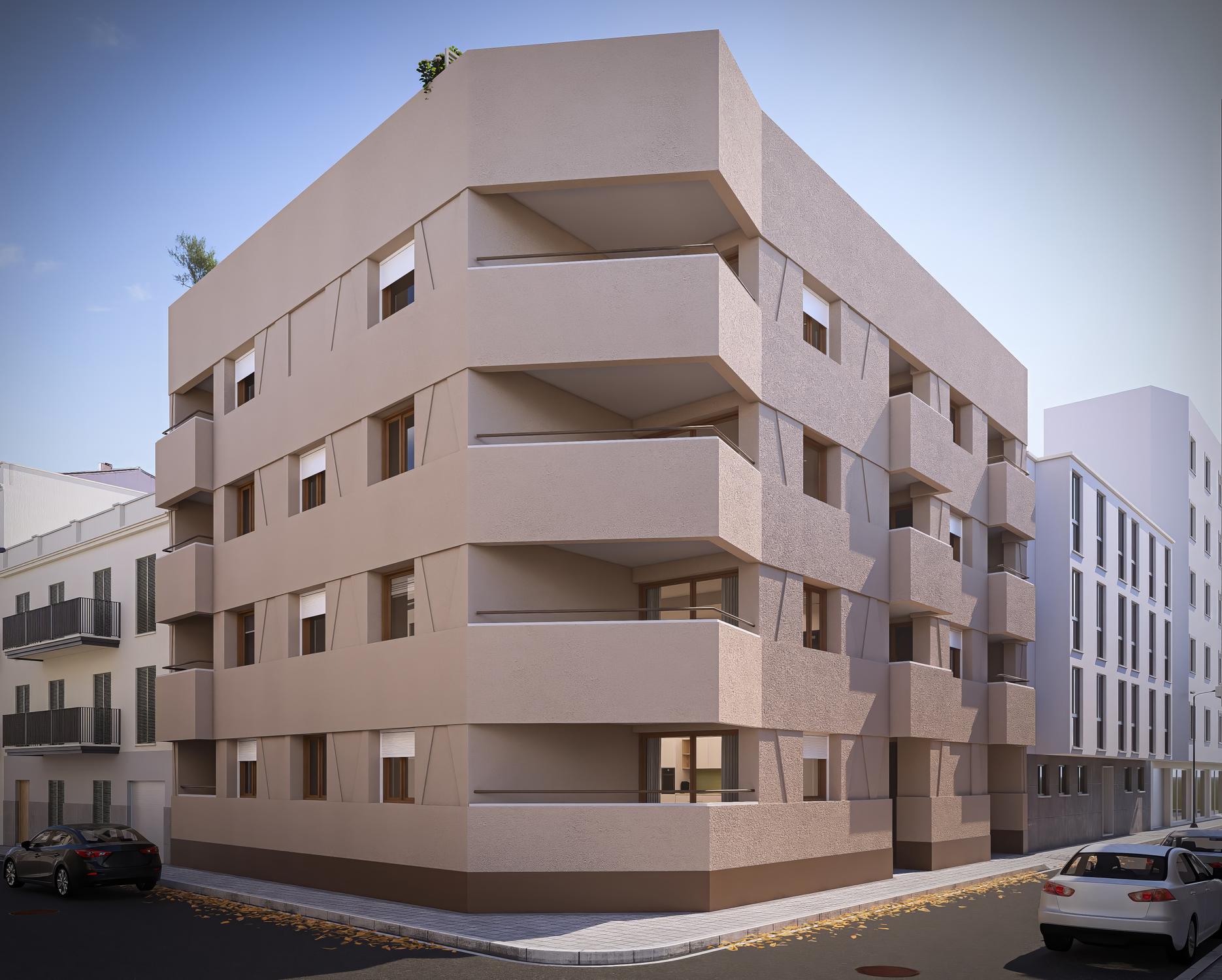 Bisbe Maura coliving building facade in Palma de Mallorca